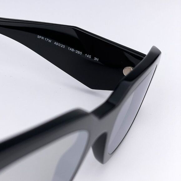 NEW Prada PR17WS 1AB2B0 Black Light Gray Mirrored Silver Square Unisex main image 9